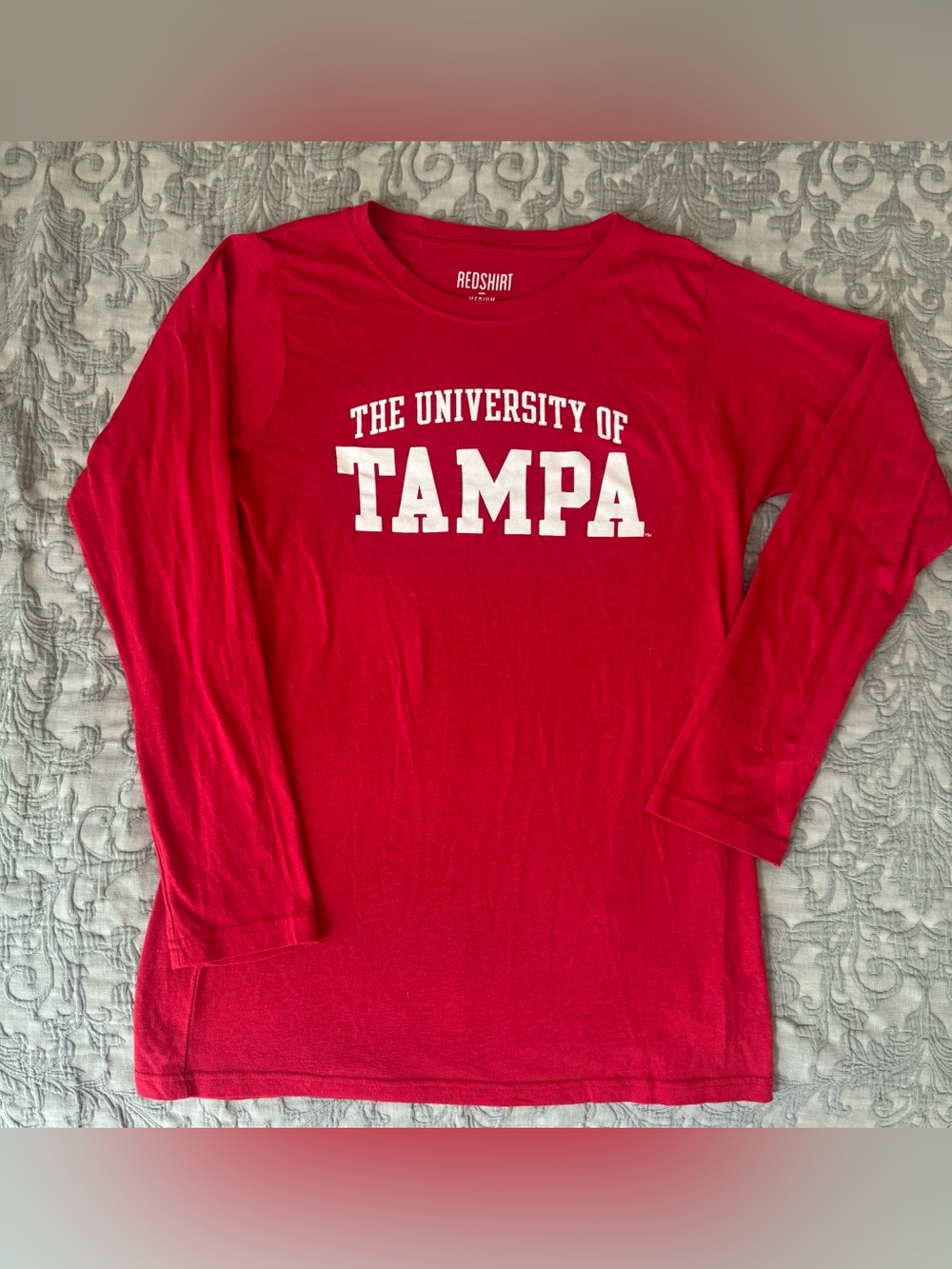 University of Tampa UT college Red Long-Sleeve adult T-shirt by Redshirt sz M